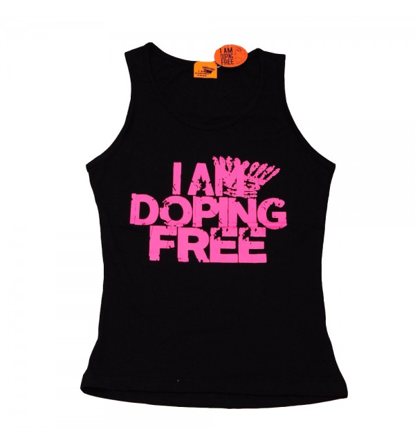 Dámské černé tílko I am doping free 004-IMCWN