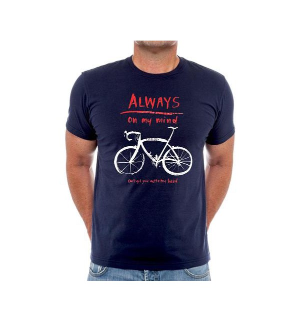 Tričko s cyklistickým motivem Always on my Mind 003-TMGR, Size S, Barva Tmavě modrá Cycology 0033-TMGR