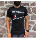 Men's black t-shirt Never Give Up 009-TFTMN