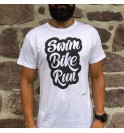 Bílé tričko Swim Bike Run