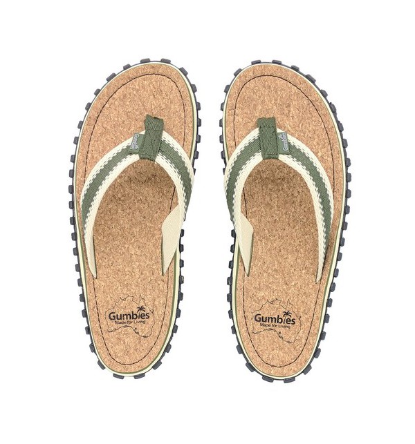 Žabky Gumbies z recyklovaných pneumatik - Gu036 - Corker Khaki, Shoes Size 46, Barva Zelená Gumbies Gu036 - Corker Khaki