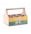 Cycling theme wooden bottle cage