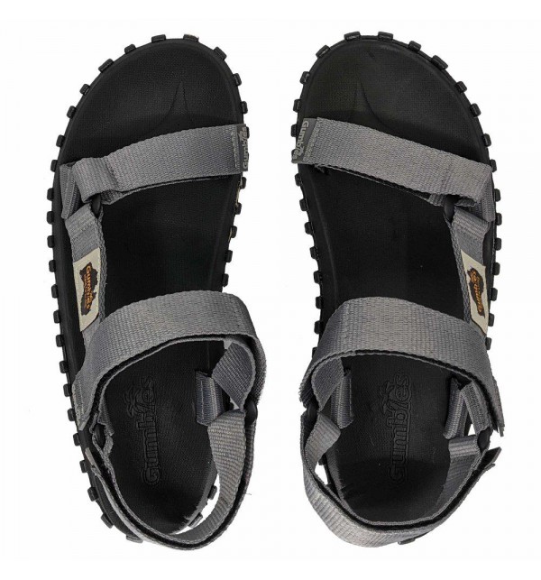 Sandále Gumbies z recyklovaných pneumatik - Gus06 - Scramblers Grey, Shoes Size 36, Barva Šedá Gumbies Gus06 - Scramblers Grey