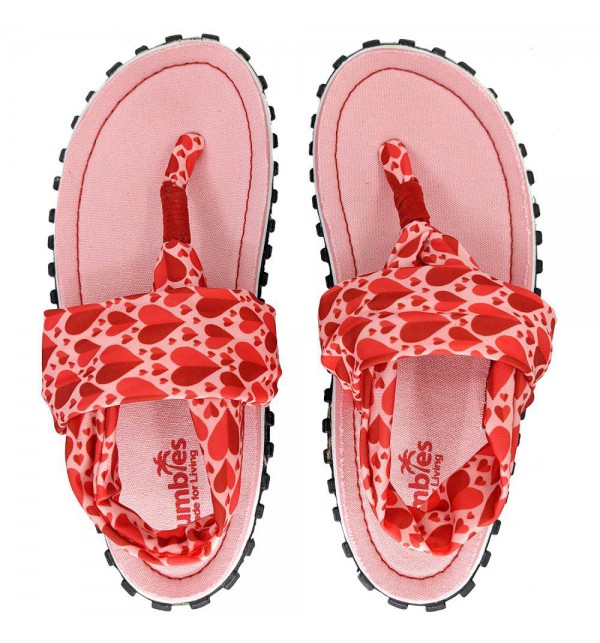 Sandále Gumbies z recyklovaných pneumatik - Gu01s - Candy Hearts, Shoes Size 39, Barva Růžová Gumbies Gu01s - Slingback Pink