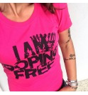 Maglietta femminile rosa I am doping free 002- IMTWR