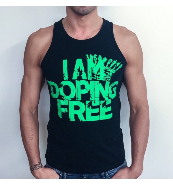 Canotta maschile nera I am doping free 003-IMCMN