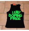 Men's black singlet I am doping free 003-IMCMN