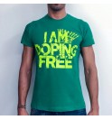 Men's  green t-shirt I am doping free 001- IMTMV