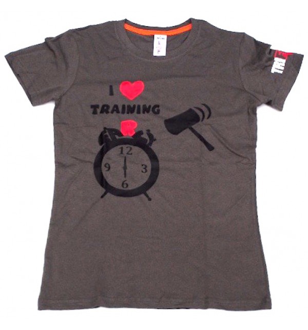 Maglietta femminile grigia I Love Training 006-TFTFG