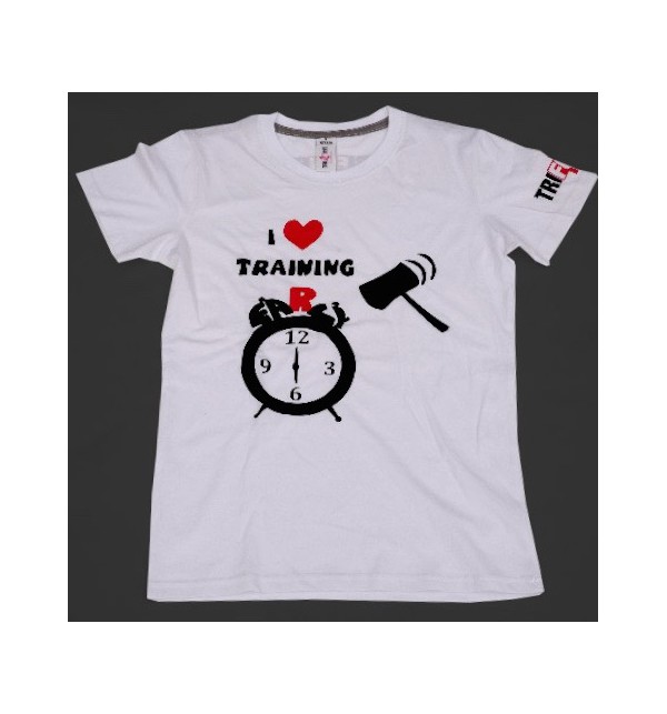 Dámské bílé tričko I Love Training 004-TFTFB, Size L, Barva Bílá Tri Fun Fit 004-TFTFB