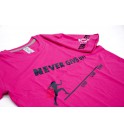 Dámské růžové tričko Never Give Up 002-TFTFR